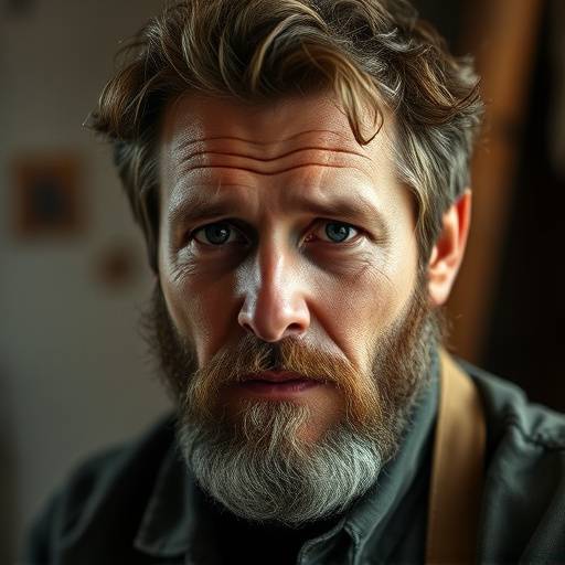 Portrait of Elias Thorne, lead artisan at Willow Creek Furnishings